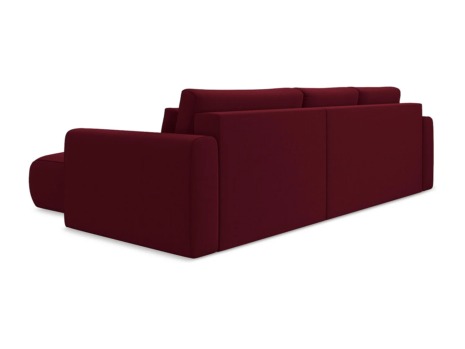 Hoekslaapbank rechts van bourgondië velours - KAPUA