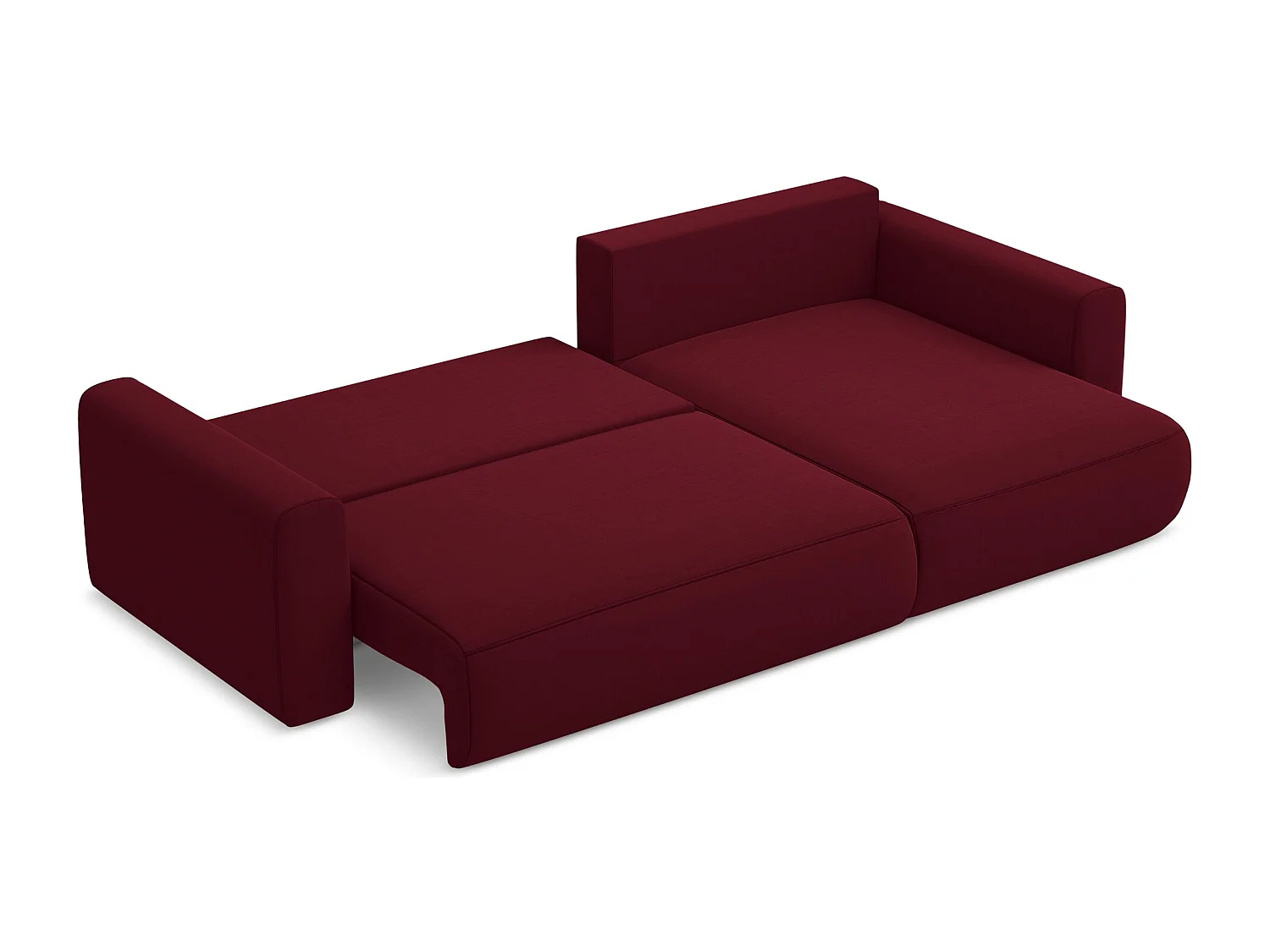 Hoekslaapbank rechts van bourgondië velours - KAPUA