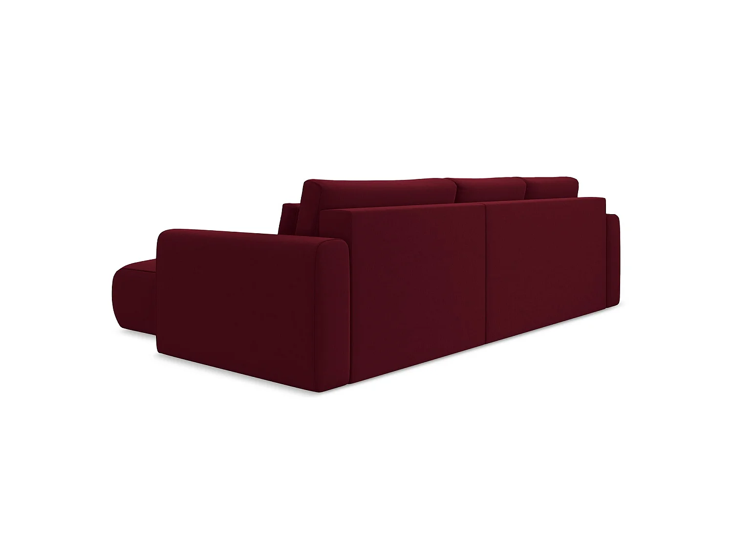 Ecksofa mit Schlaffunktion - Ecke Rechts - Samt - Burgund - PERUGIA
