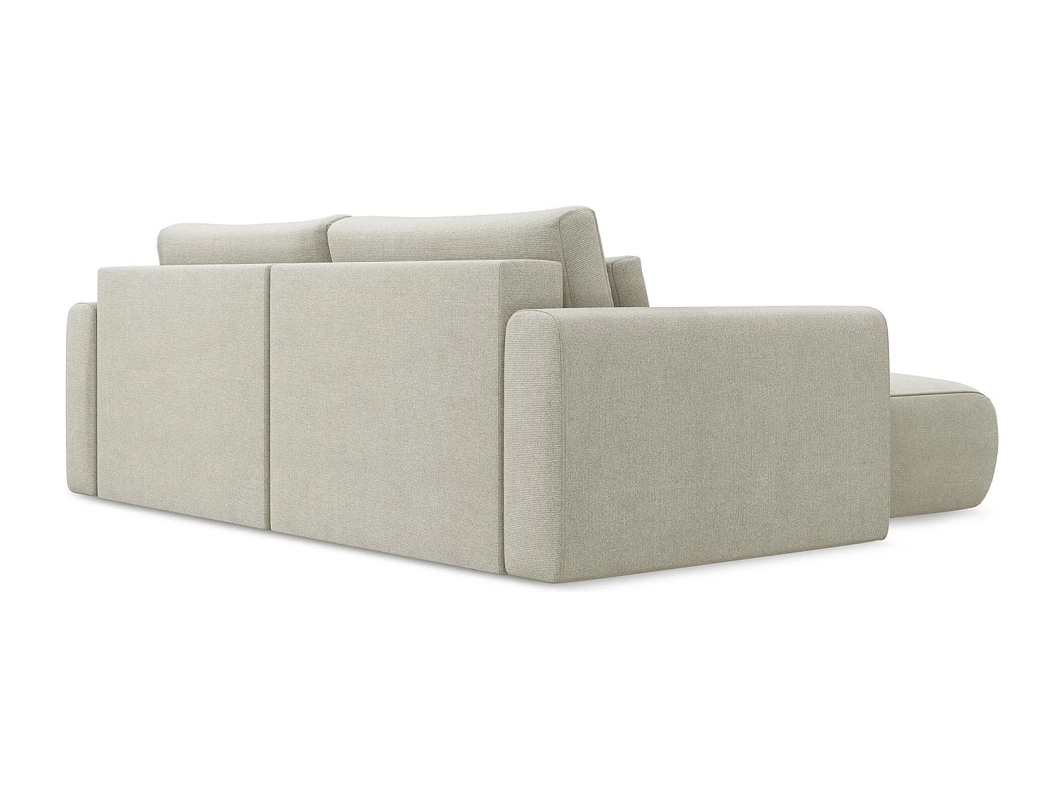 Canapé d’angle 2,5 places gauche convertible en tissu texturé - beige clair - KAPUA