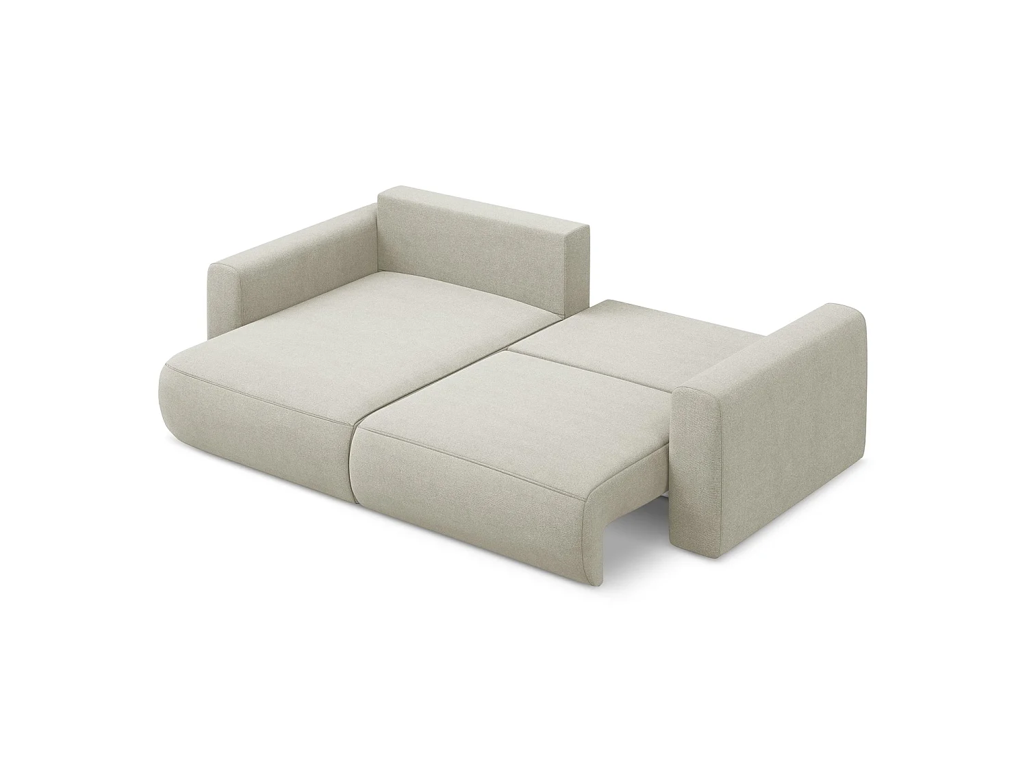 2-Sitzer Ecksofa mit Schlaffunktion - Ecke Links - Strukturstoff - Hell beige - PERUGIA