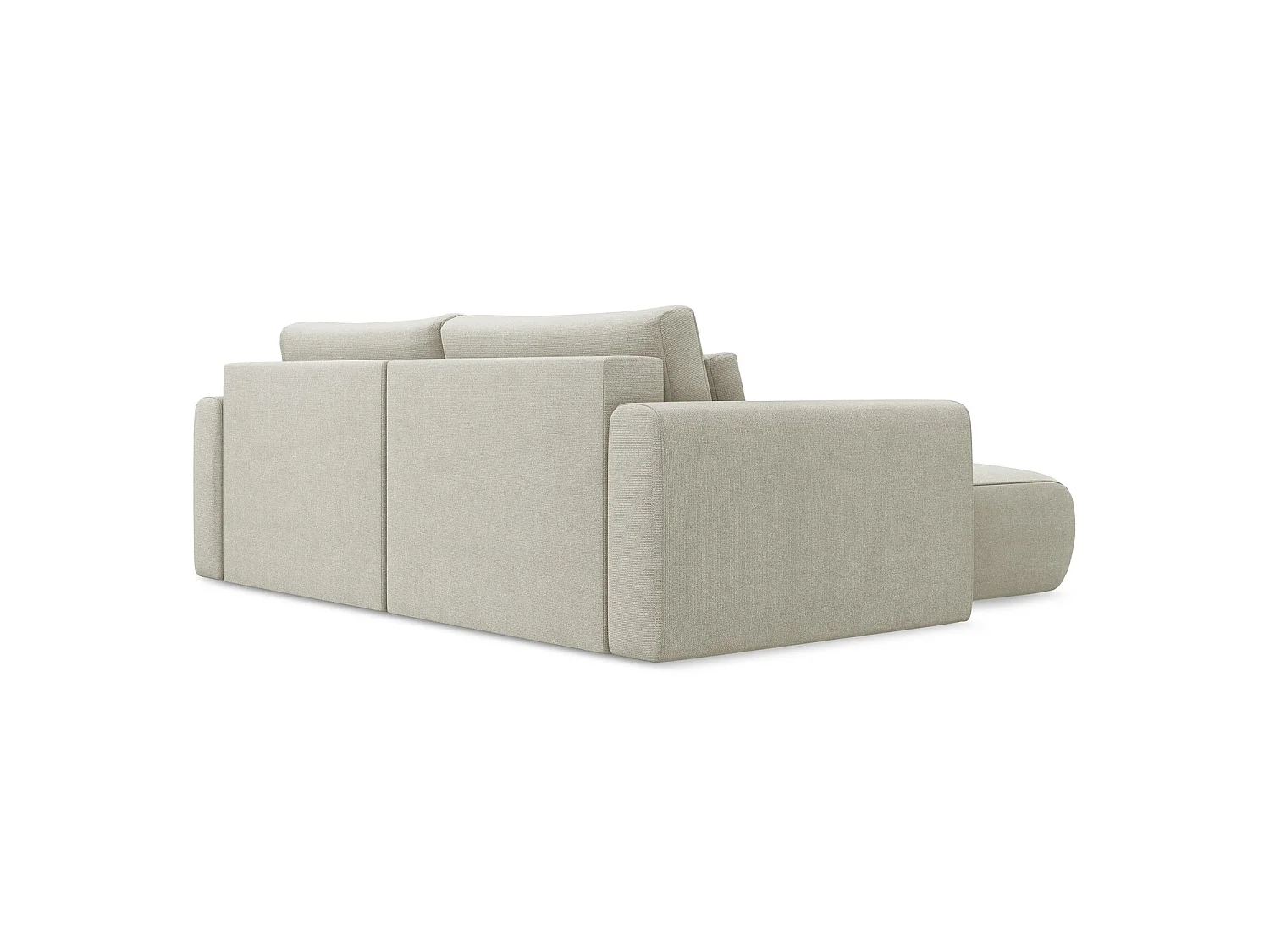 2-Sitzer Ecksofa mit Schlaffunktion - Ecke Links - Strukturstoff - Hell beige - PERUGIA