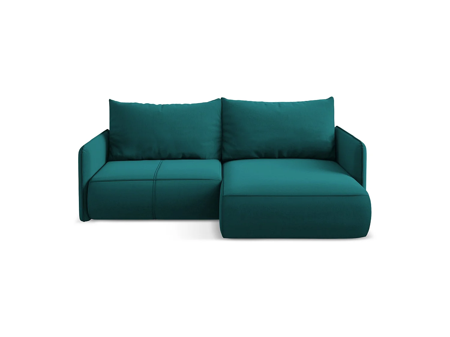 2,5-Sitzer Ecksofa mit Schlaffunktion - Ecke Rechts - Samt - Marine - PALERMO