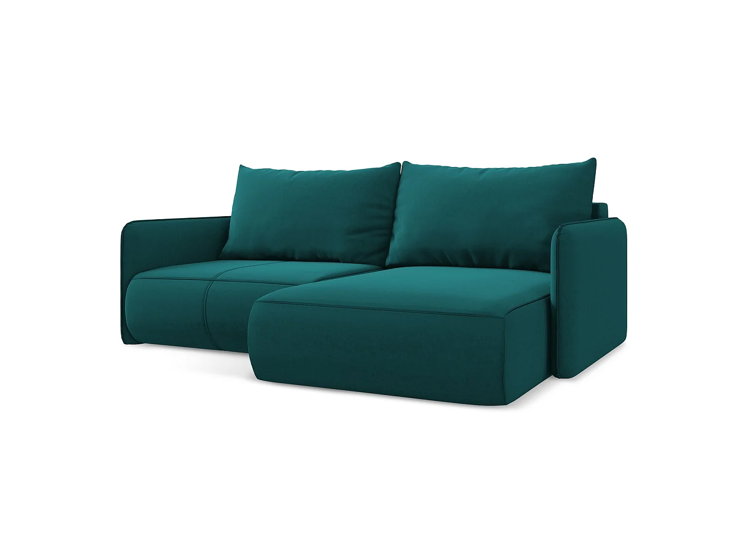 2,5-Sitzer Ecksofa mit Schlaffunktion - Ecke Rechts - Samt - Marine - PALERMO
