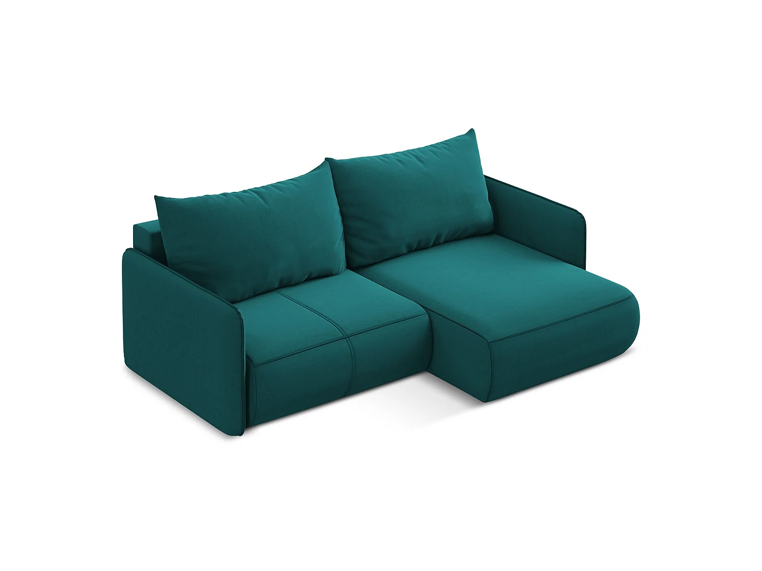 2,5-Sitzer Ecksofa mit Schlaffunktion - Ecke Rechts - Samt - Marine - PALERMO