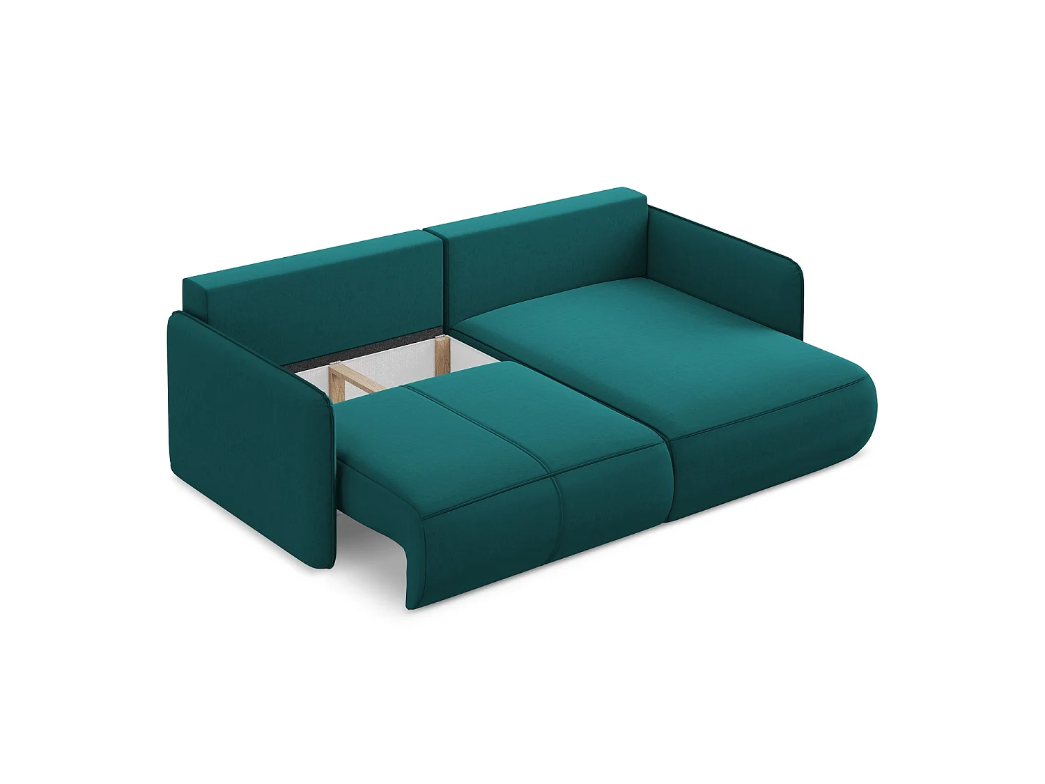 2,5-Sitzer Ecksofa mit Schlaffunktion - Ecke Rechts - Samt - Marine - PALERMO