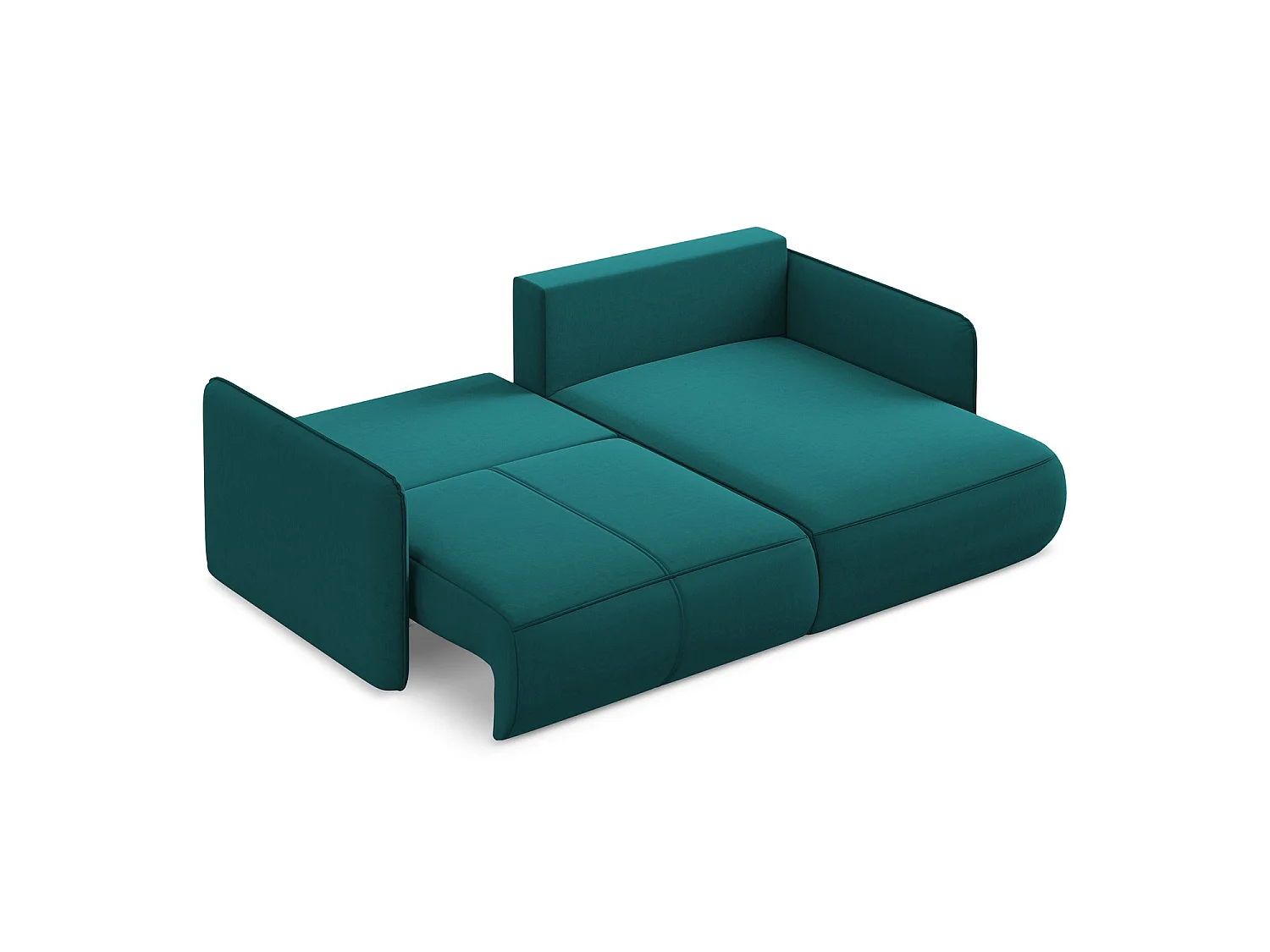 2,5-Sitzer Ecksofa mit Schlaffunktion - Ecke Rechts - Samt - Marine - PALERMO