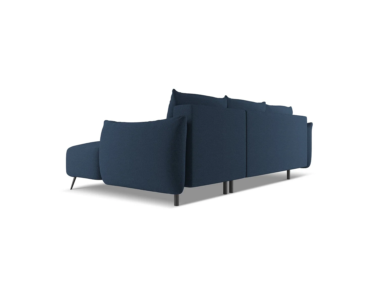 Canapé d'angle droit convertible en tissu chenille - bleu royal - GENOVA