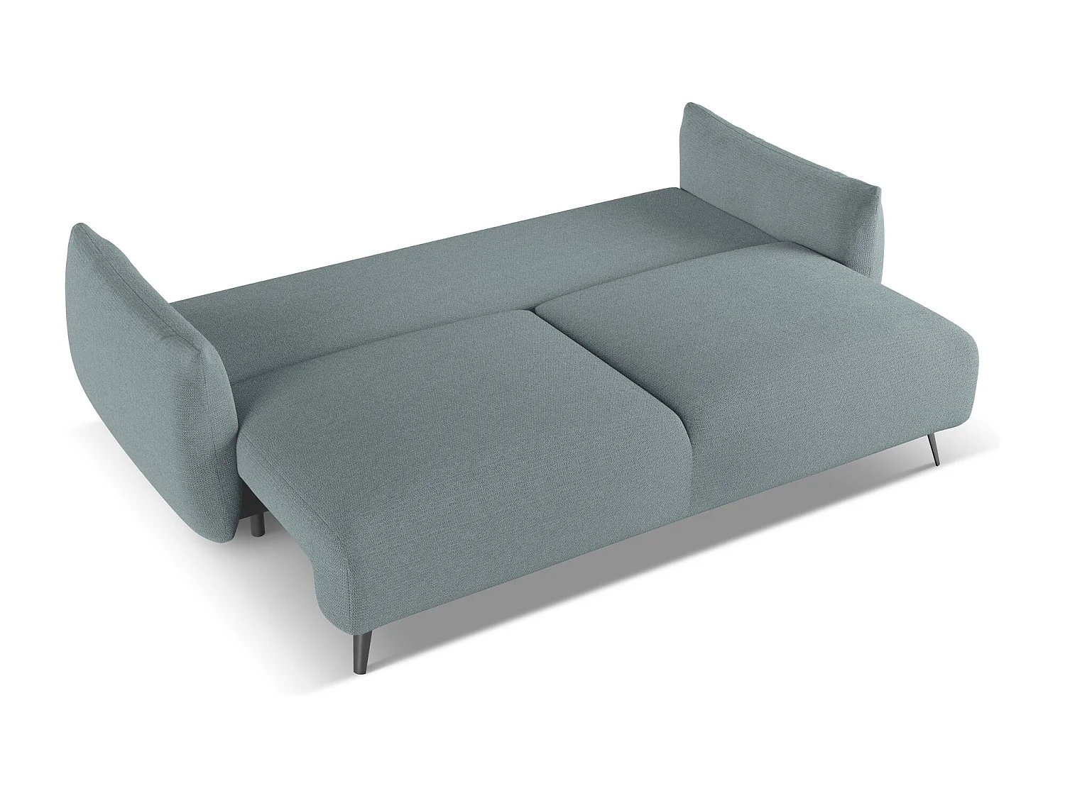 Driezits-slaapbank van jeans chenille stof - MALIE