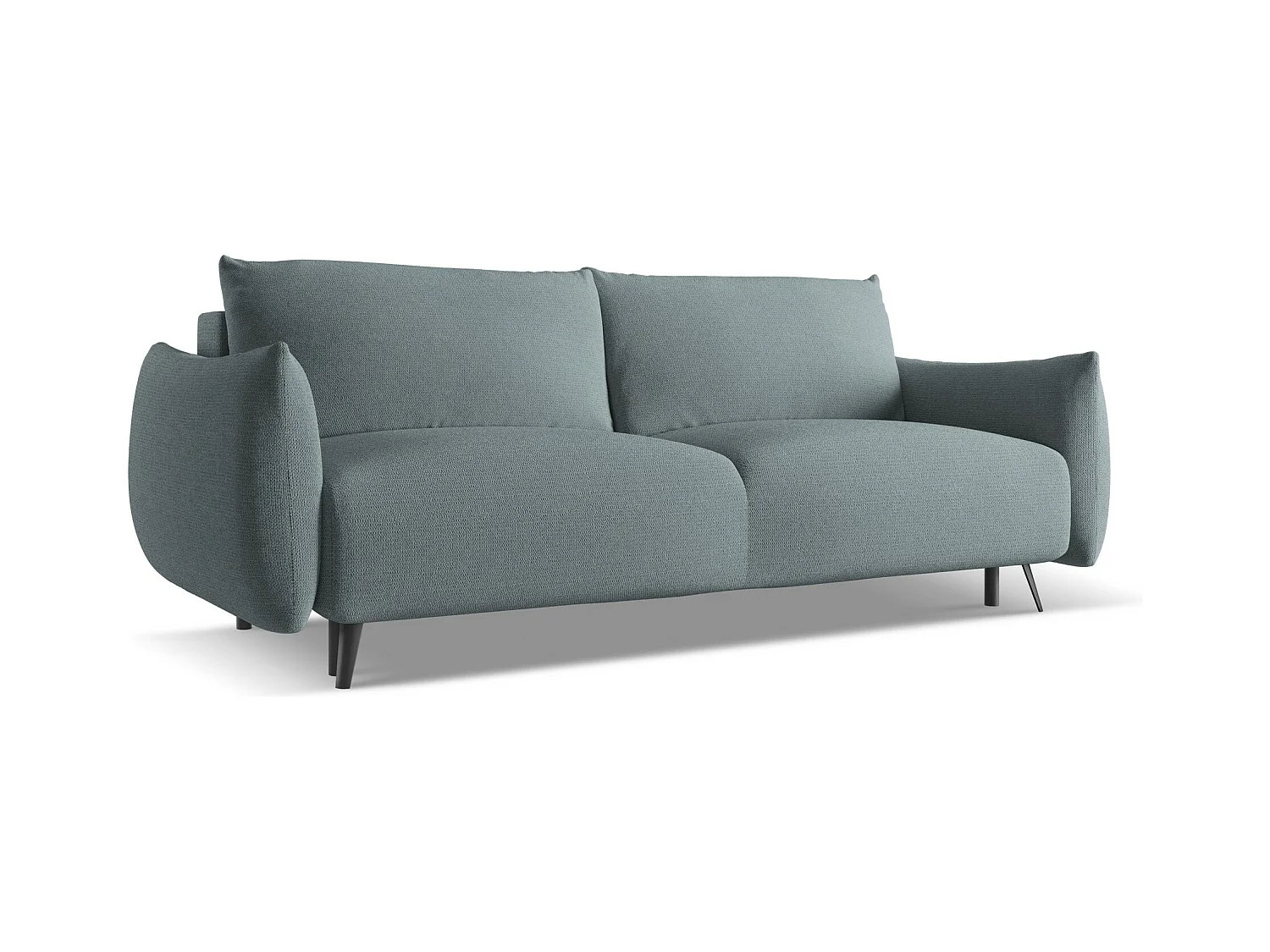 Canapé 3 places convertible en tissu chenille - jeans - MALIE