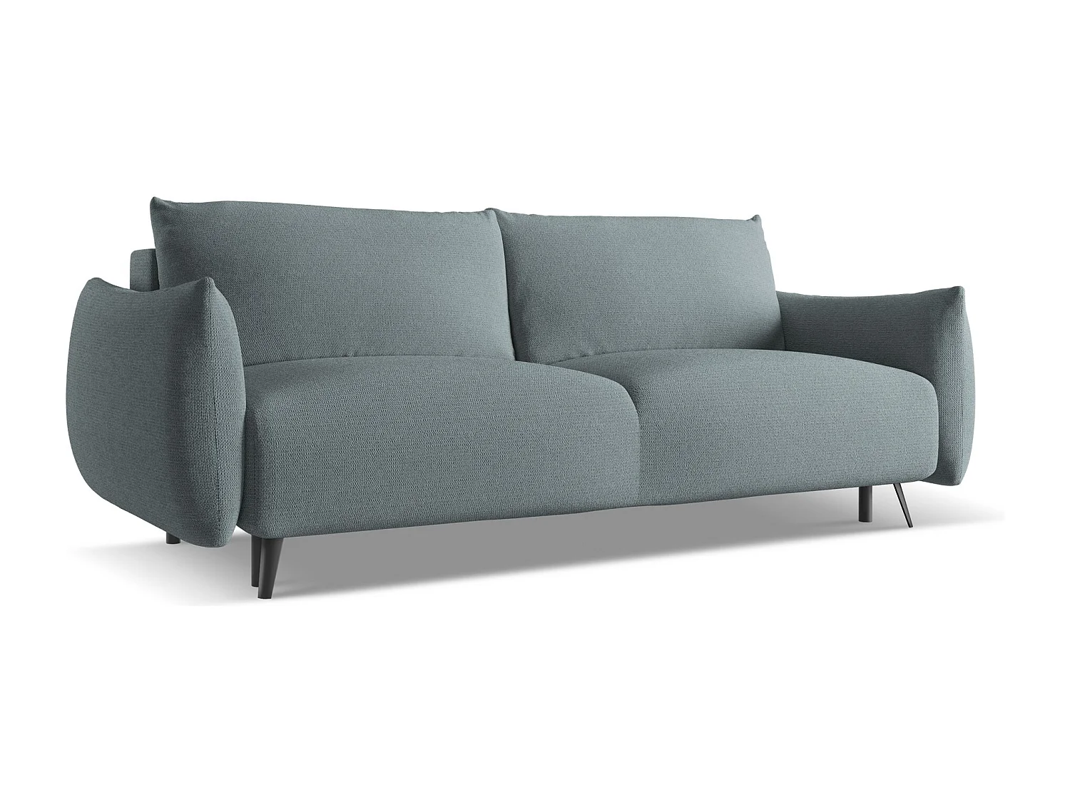 Canapé 3 places convertible en tissu chenille - jeans - MALIE