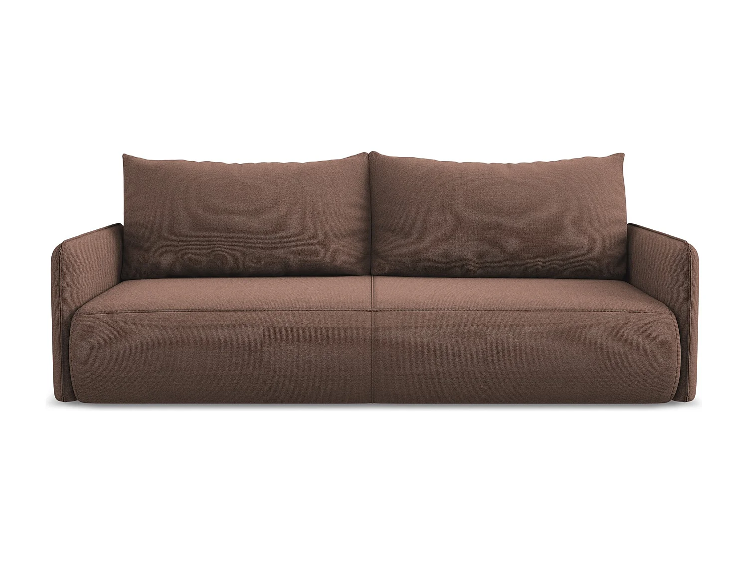 Canapé 3 places convertible en tissu texturé - rose poudré - NANEA