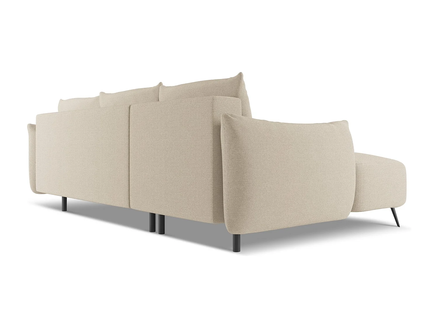 3-Sitzer Ecksofa mit Schlaffunktion - Ecke Links - Chenille - Dunkelbeige - MALIE