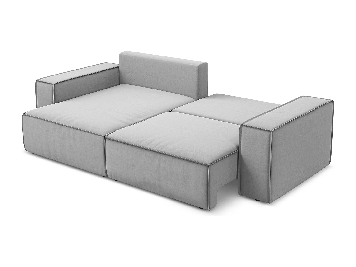 Hoekslaapbank links van grijs velours - KIMO