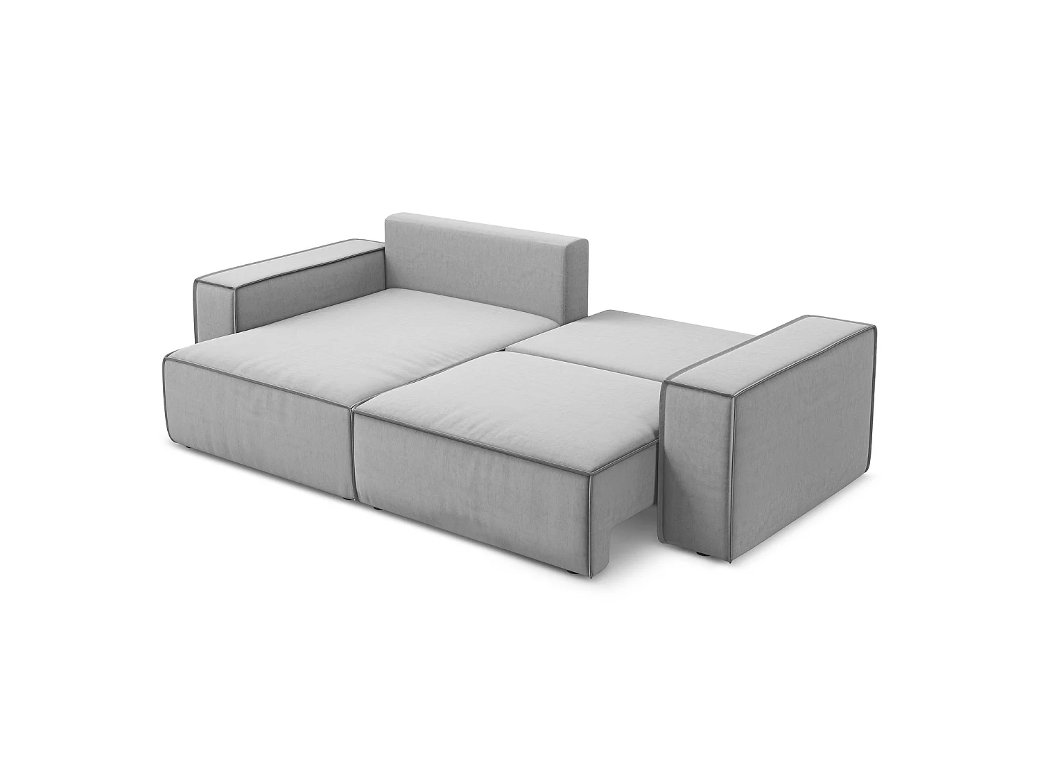 Canapé d’angle 2 places gauche convertible en velours - gris - LIVORNO