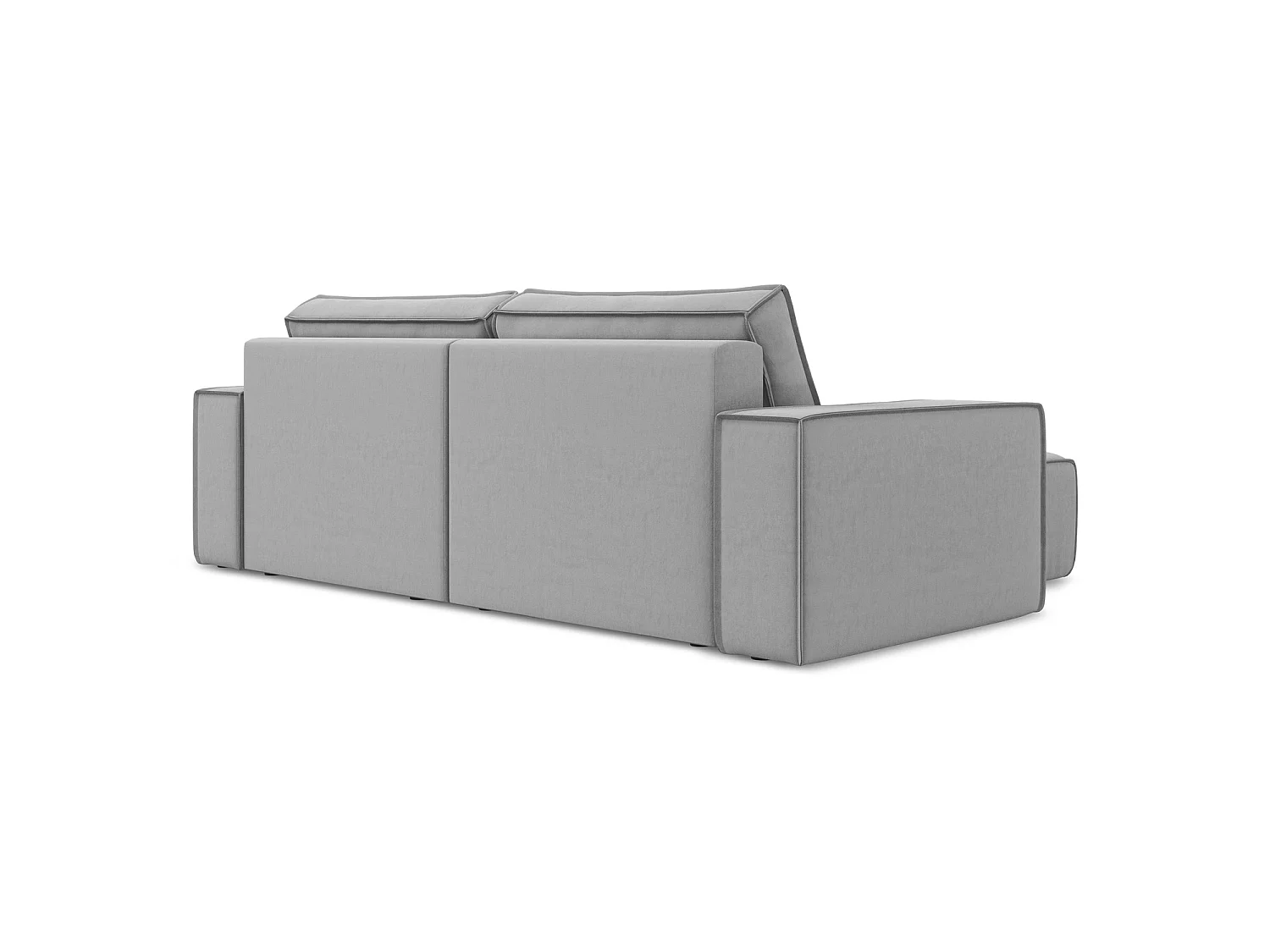 Canapé d’angle 2 places gauche convertible en velours - gris - LIVORNO
