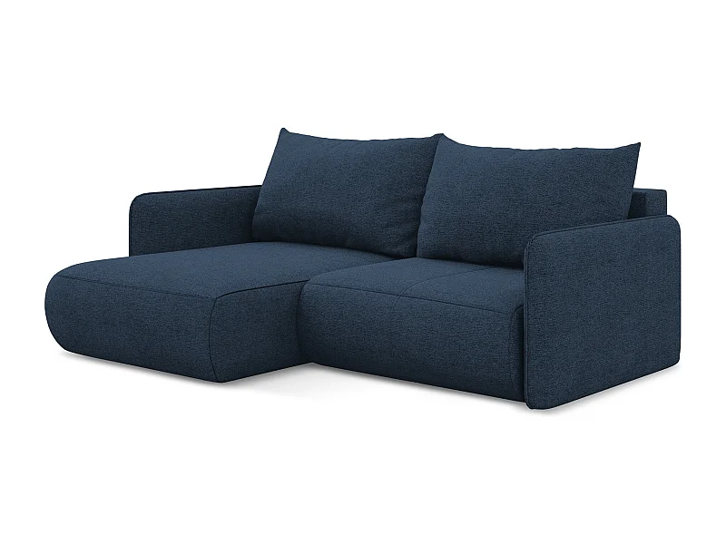 2,5-Sitzer Ecksofa mit Schlaffunktion - Ecke Links - Chenille - Königsblau - NANEA