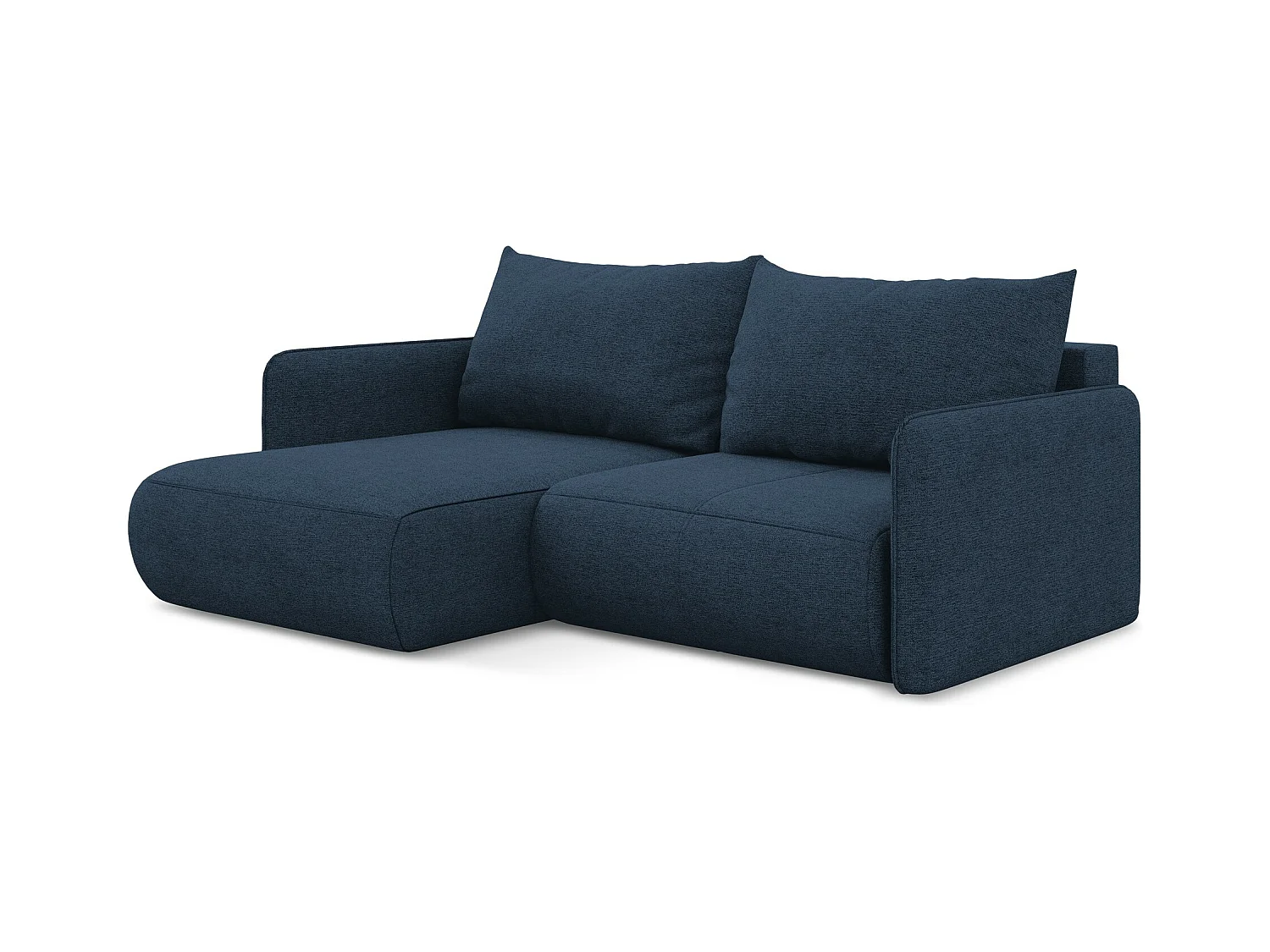 2,5-Sitzer Ecksofa mit Schlaffunktion - Ecke Links - Chenille - Königsblau - NANEA