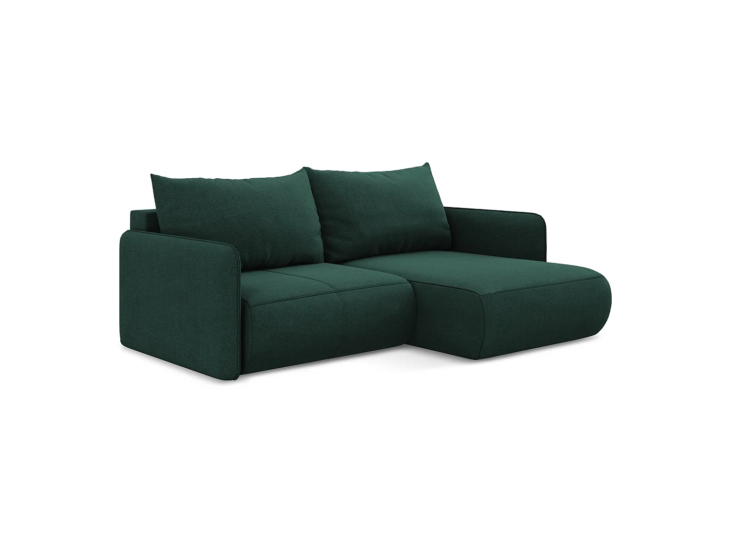 2,5-Sitzer Ecksofa mit Schlaffunktion - Ecke Rechts - Strukturstoff - Flaschengrün - PALERMO