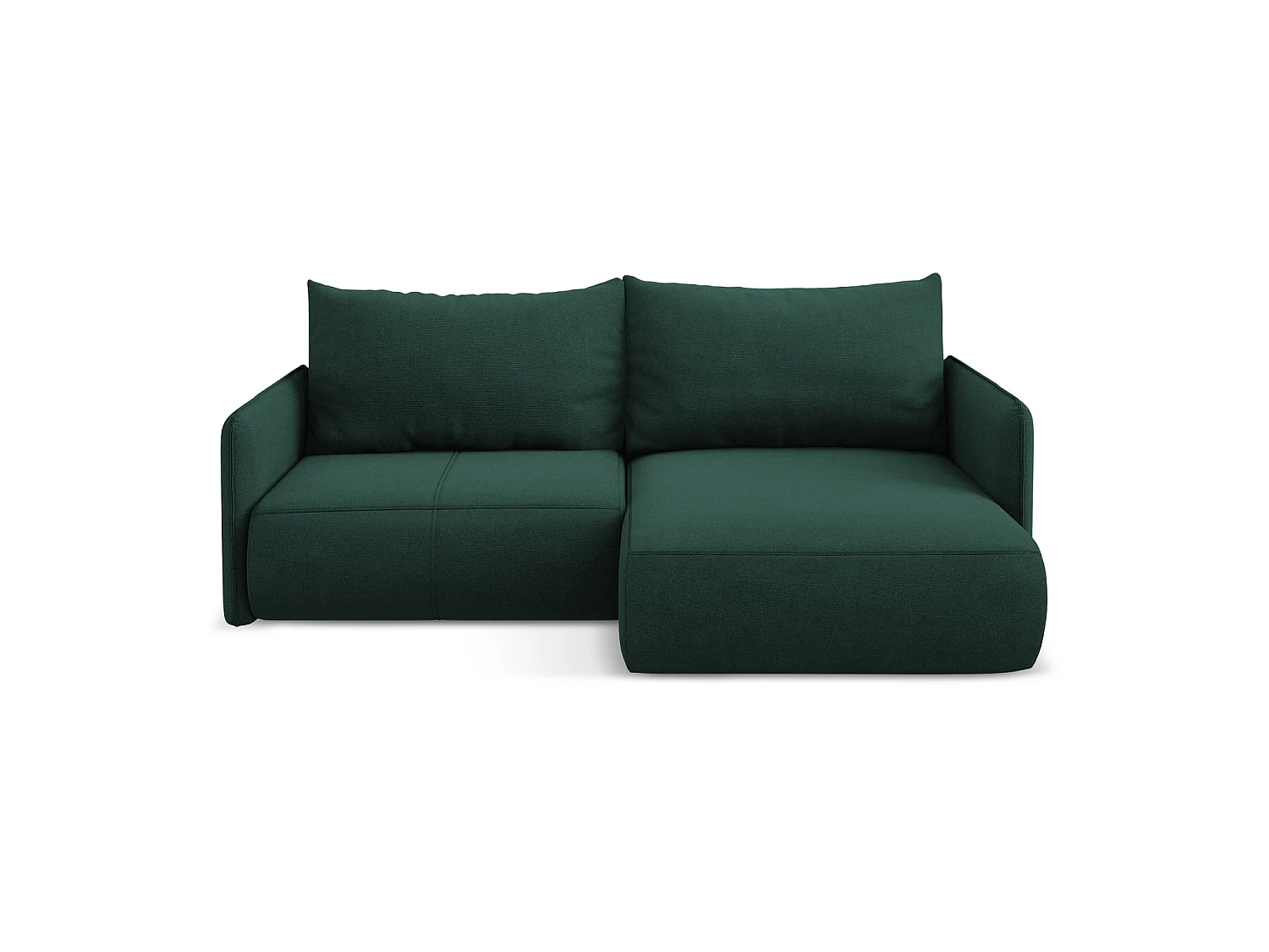 2,5-Sitzer Ecksofa mit Schlaffunktion - Ecke Rechts - Strukturstoff - Flaschengrün - PALERMO