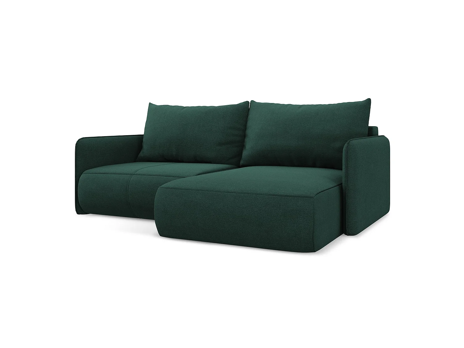 2,5-Sitzer Ecksofa mit Schlaffunktion - Ecke Rechts - Strukturstoff - Flaschengrün - PALERMO