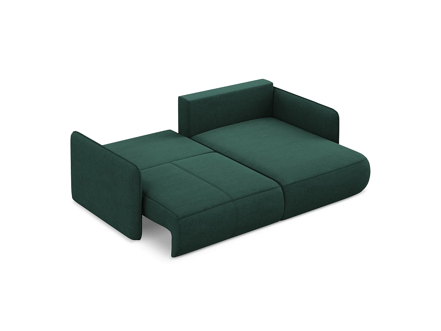2,5-Sitzer Ecksofa mit Schlaffunktion - Ecke Rechts - Strukturstoff - Flaschengrün - PALERMO