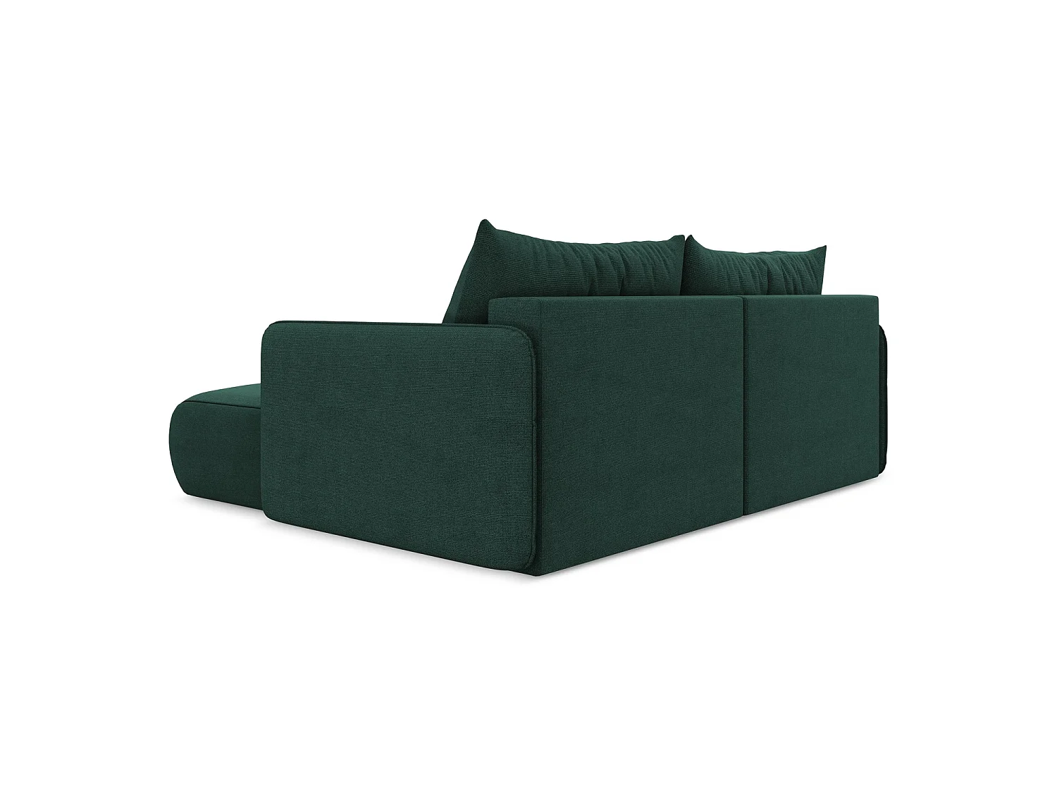 2,5-Sitzer Ecksofa mit Schlaffunktion - Ecke Rechts - Strukturstoff - Flaschengrün - PALERMO