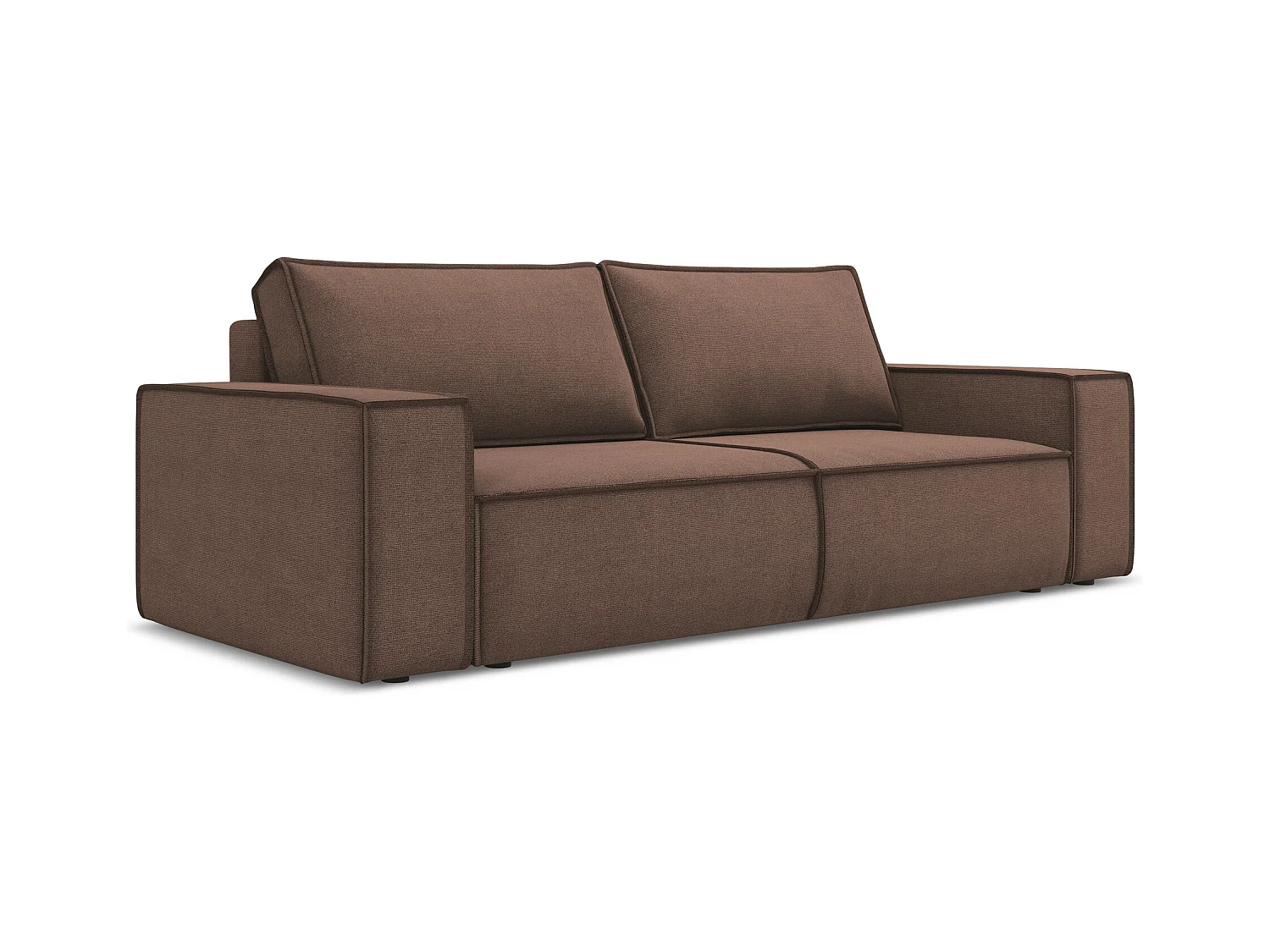 3-Sitzer Sofa mit Schlaffunktion - - Strukturstoff - Puderrosa - KIMO