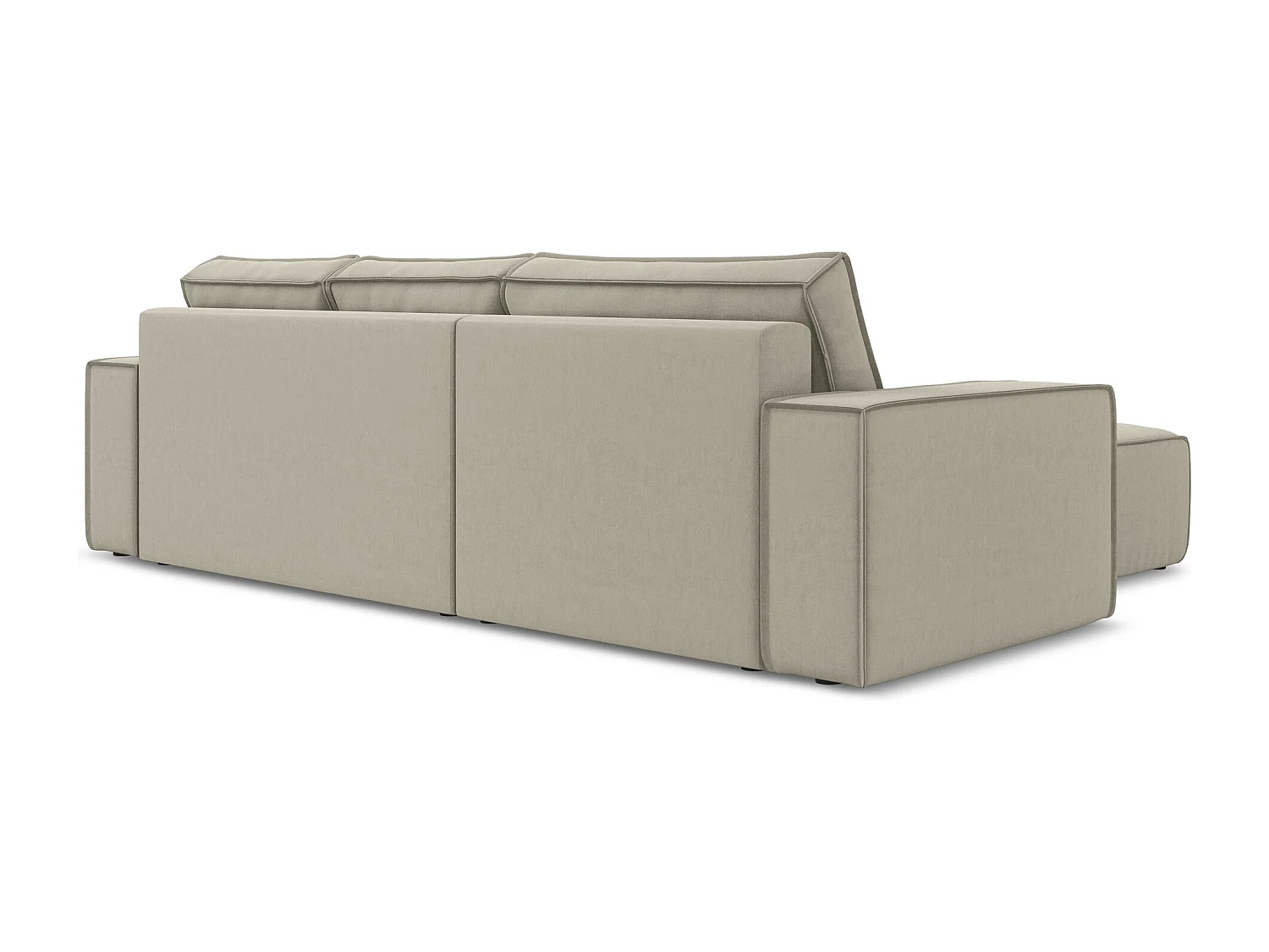 3-Sitzer Ecksofa mit Schlaffunktion - Ecke Links - Samt - Perle - KIMO