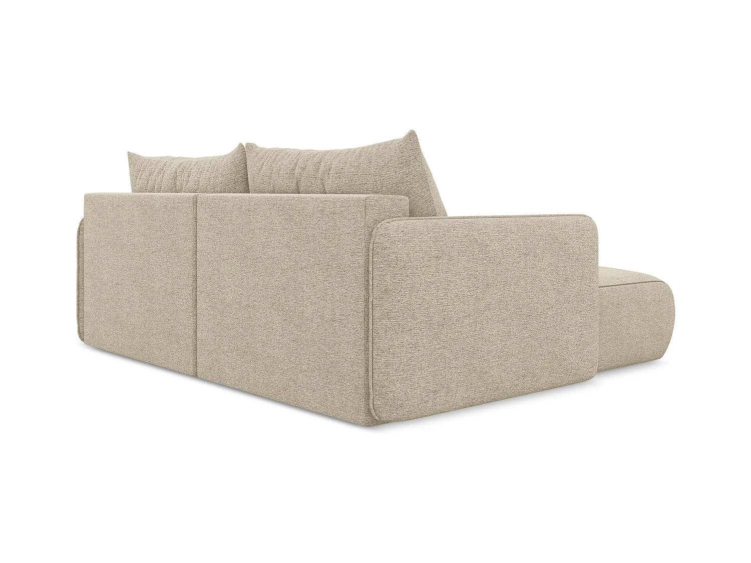 2,5-Sitzer Ecksofa mit Schlaffunktion - Ecke Links - Chenille - Dunkelbeige - NANEA