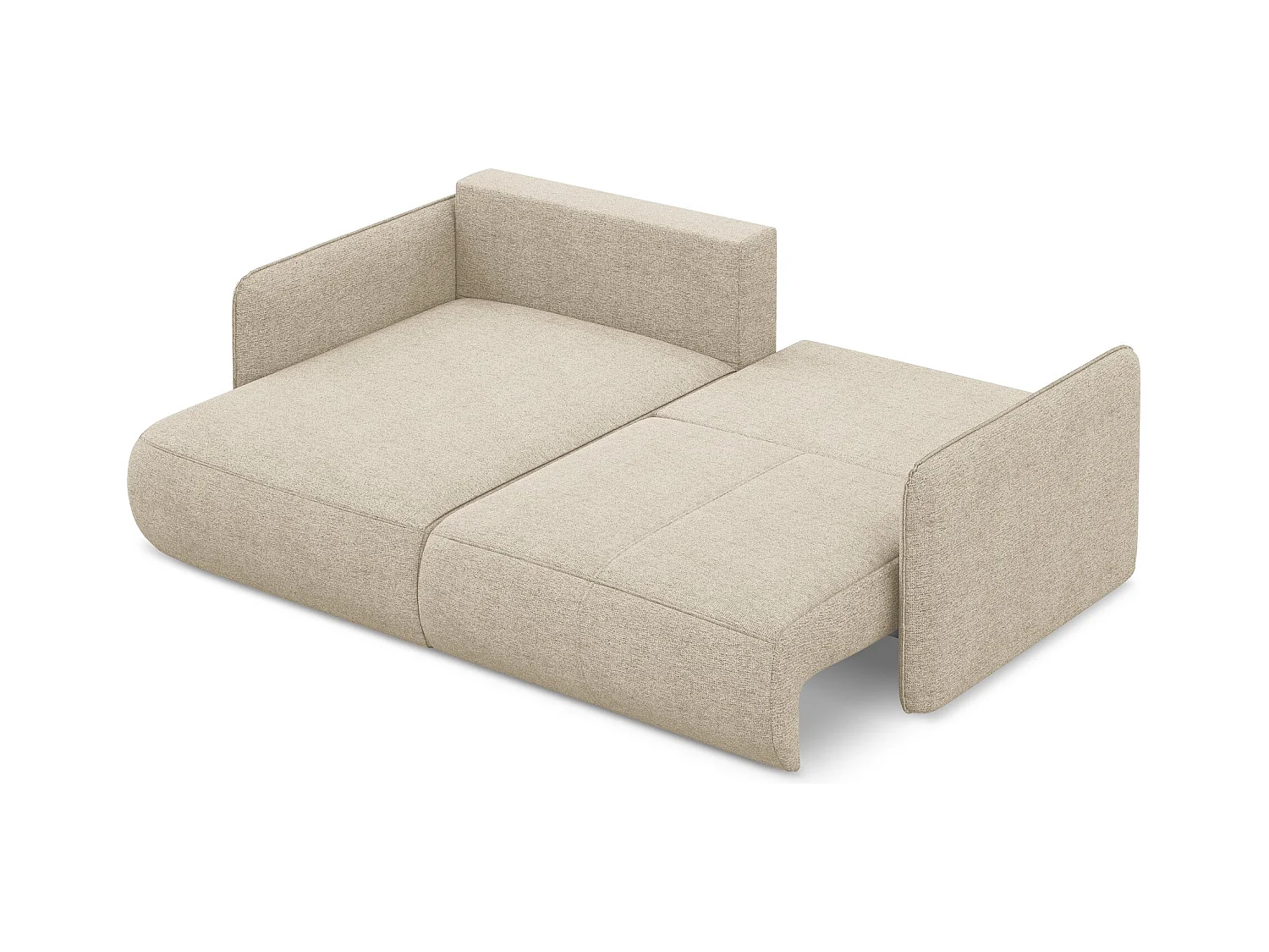 Hoekslaapbank links van donkerbeige chenille stof - NANEA