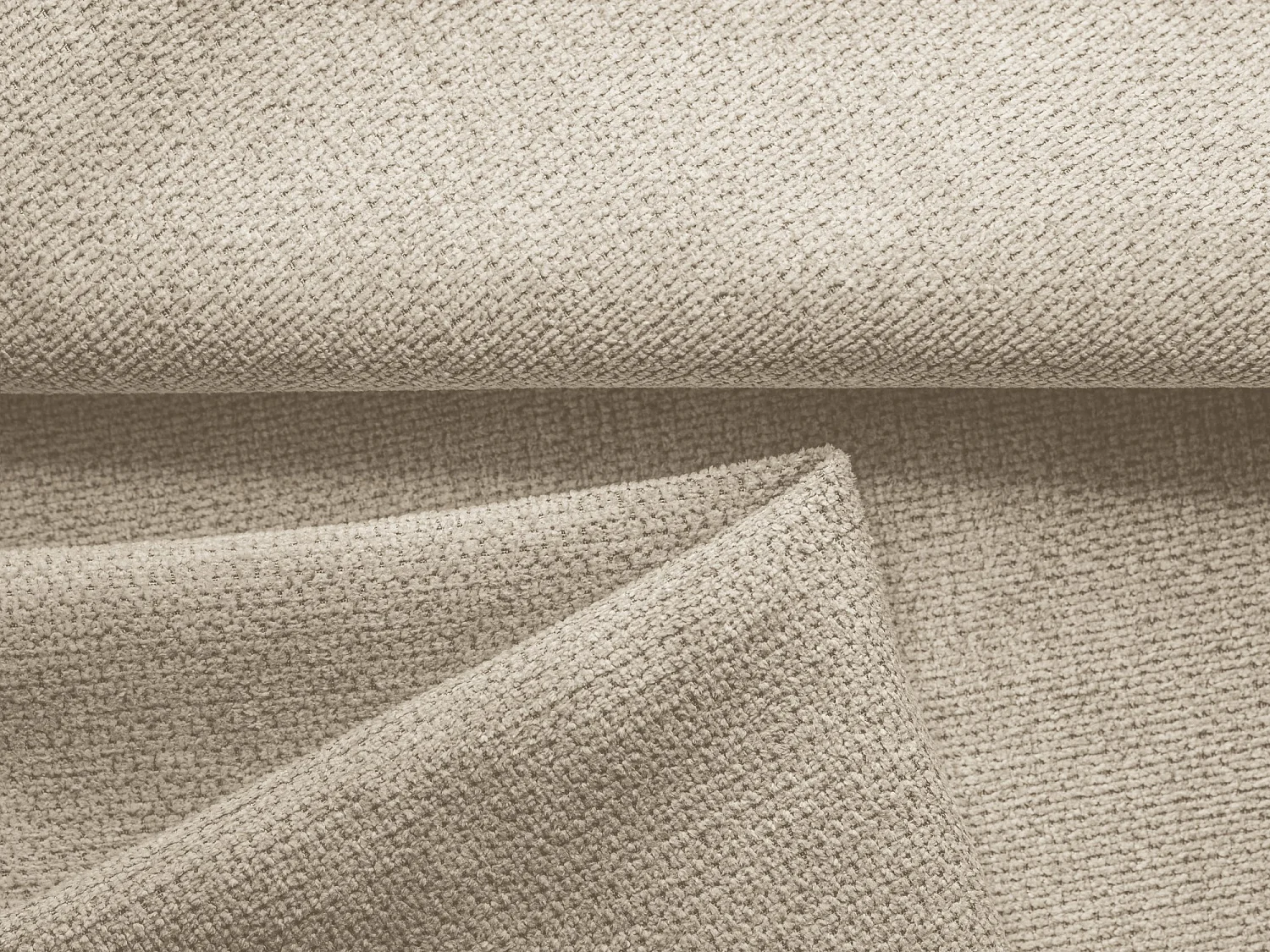 Hoekslaapbank links van donkerbeige chenille stof - NANEA