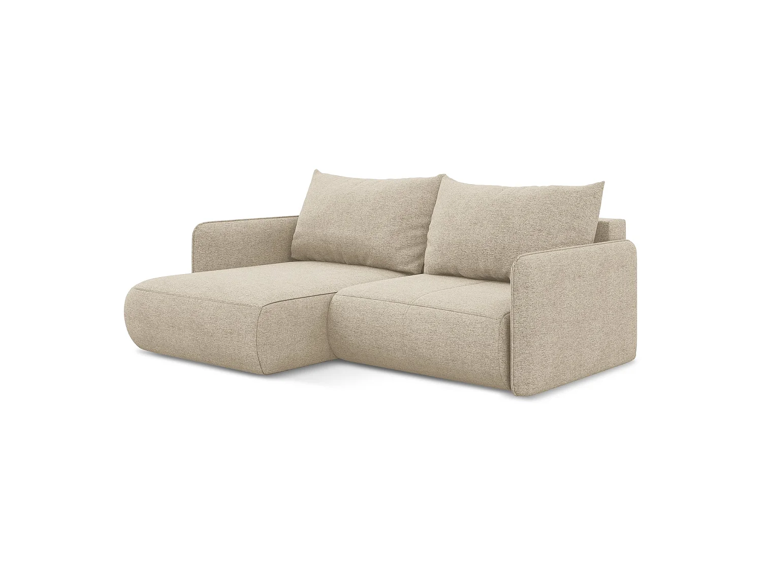 Hoekslaapbank links van donkerbeige chenille stof - PALERMO