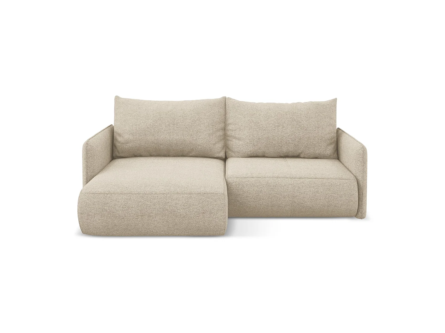 Hoekslaapbank links van donkerbeige chenille stof - PALERMO