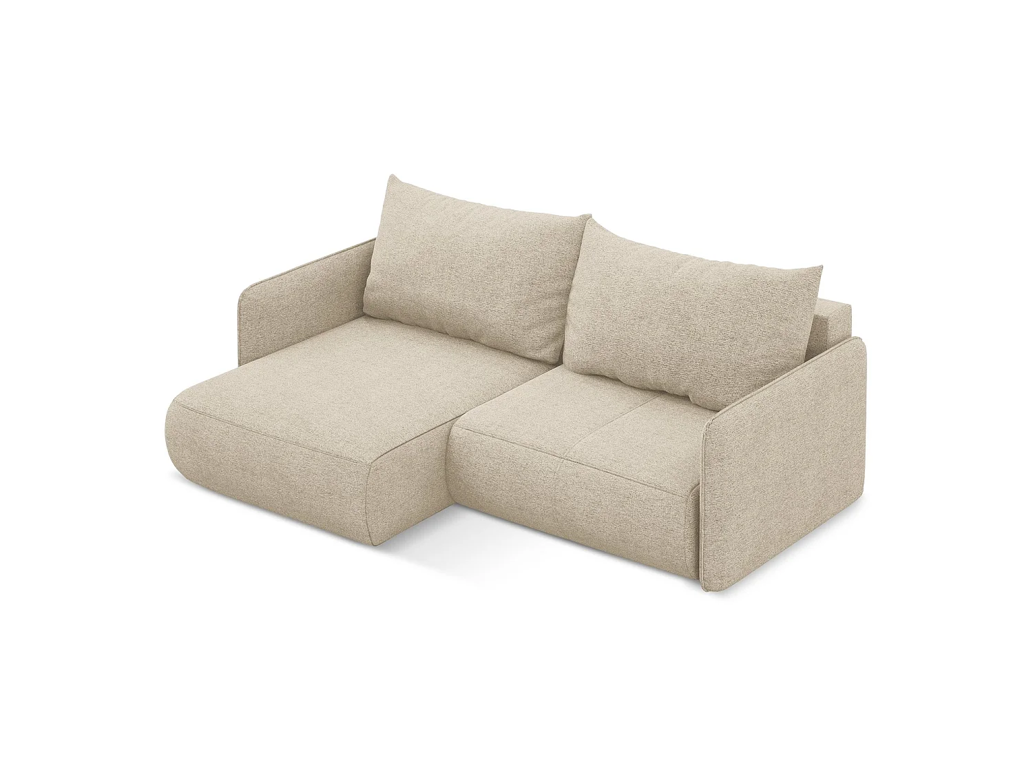 Hoekslaapbank links van donkerbeige chenille stof - PALERMO