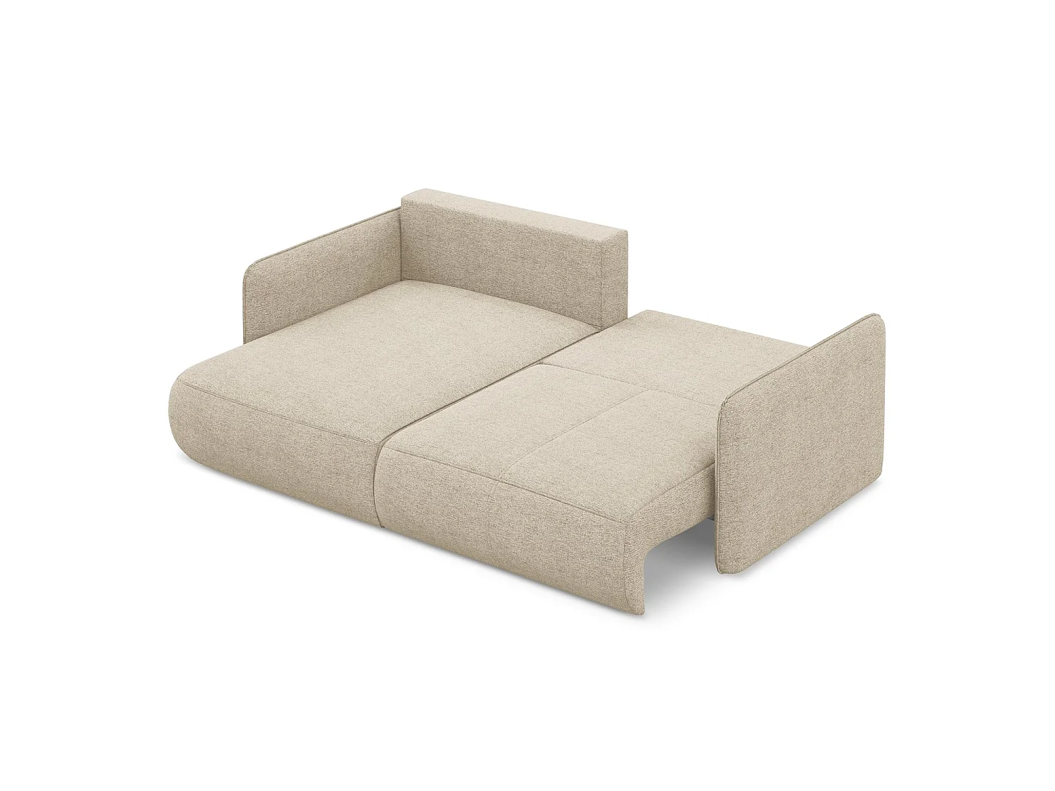 Hoekslaapbank links van donkerbeige chenille stof - PALERMO