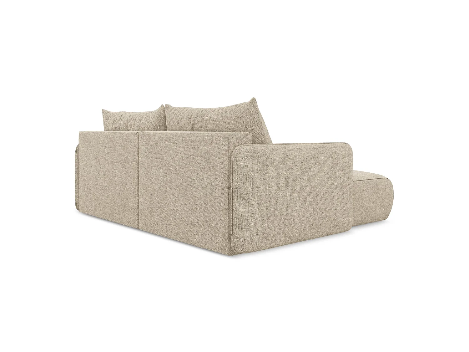 Hoekslaapbank links van donkerbeige chenille stof - PALERMO