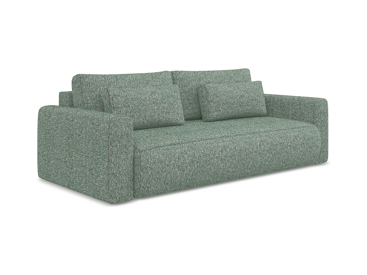 3-Sitzer Sofa mit Schlaffunktion - - Strukturstoff - Hellgrün - KAPUA