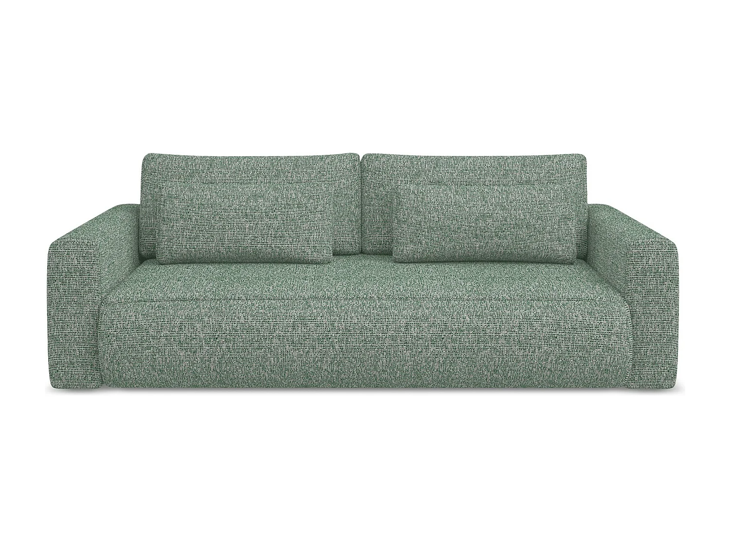 Canapé 3 places convertible en tissu texturé - vert clair - KAPUA