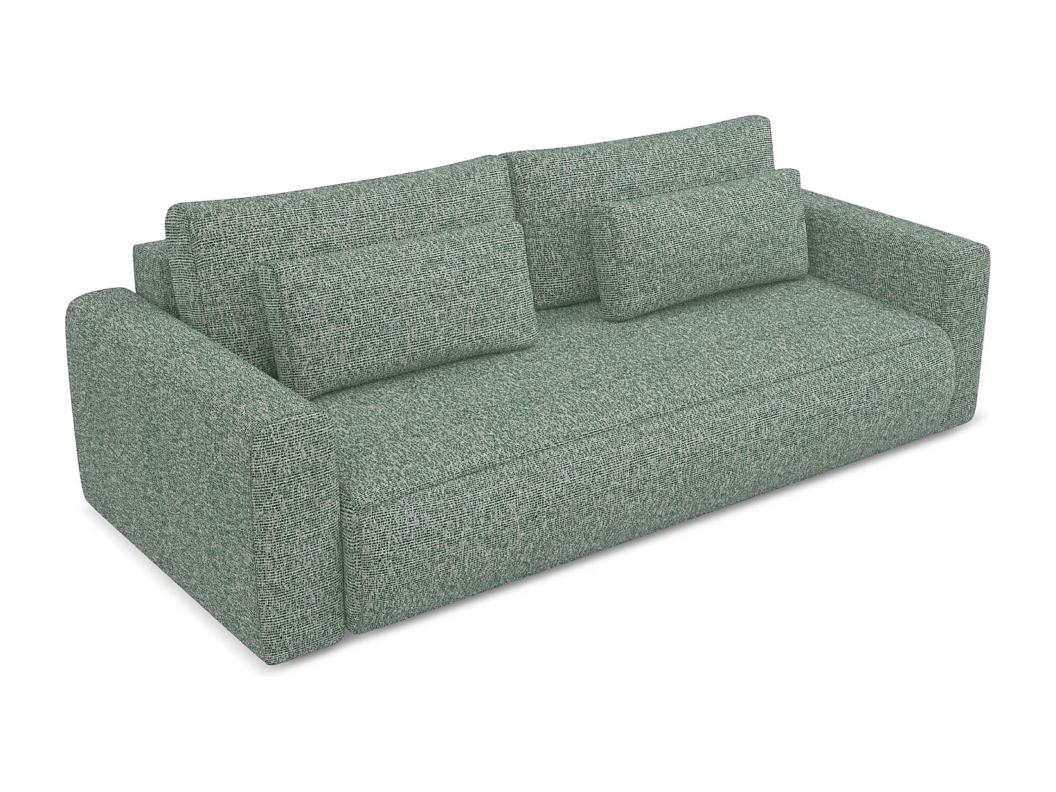 Canapé 3 places convertible en tissu texturé - vert clair - KAPUA