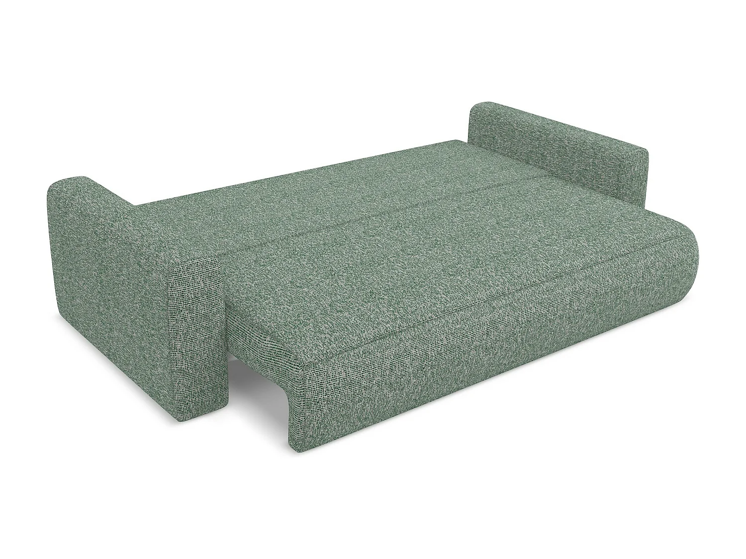 Canapé 3 places convertible en tissu texturé - vert clair - KAPUA