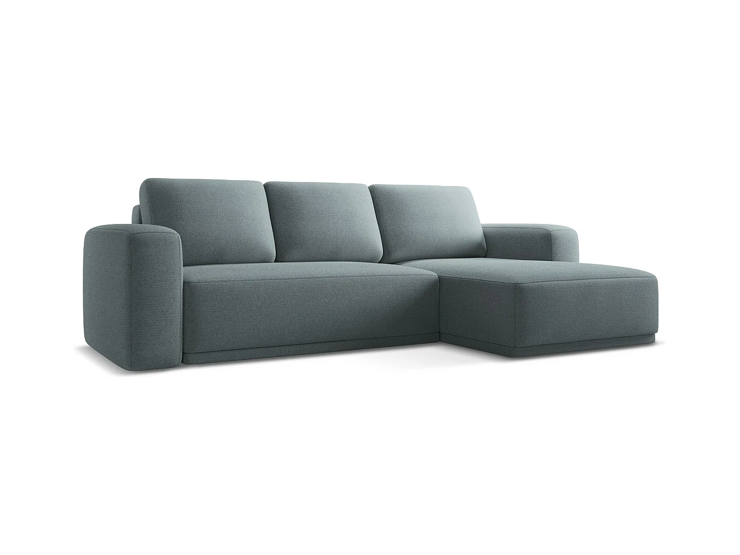 Ecksofa mit Schlaffunktion - Ecke Rechts - Chenille - Jeans - KAILA