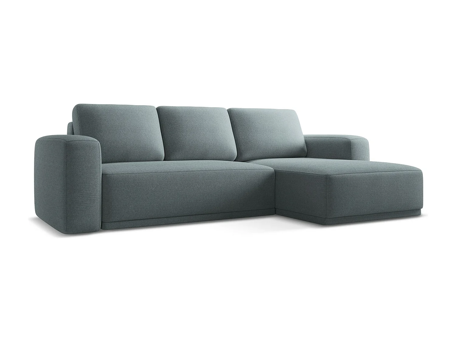 Hoekslaapbank rechts van jeans chenille stof - KAILA