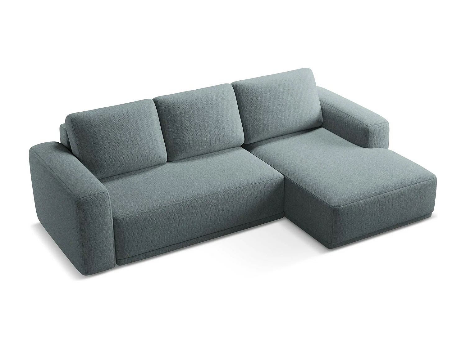 Hoekslaapbank rechts van jeans chenille stof - KAILA