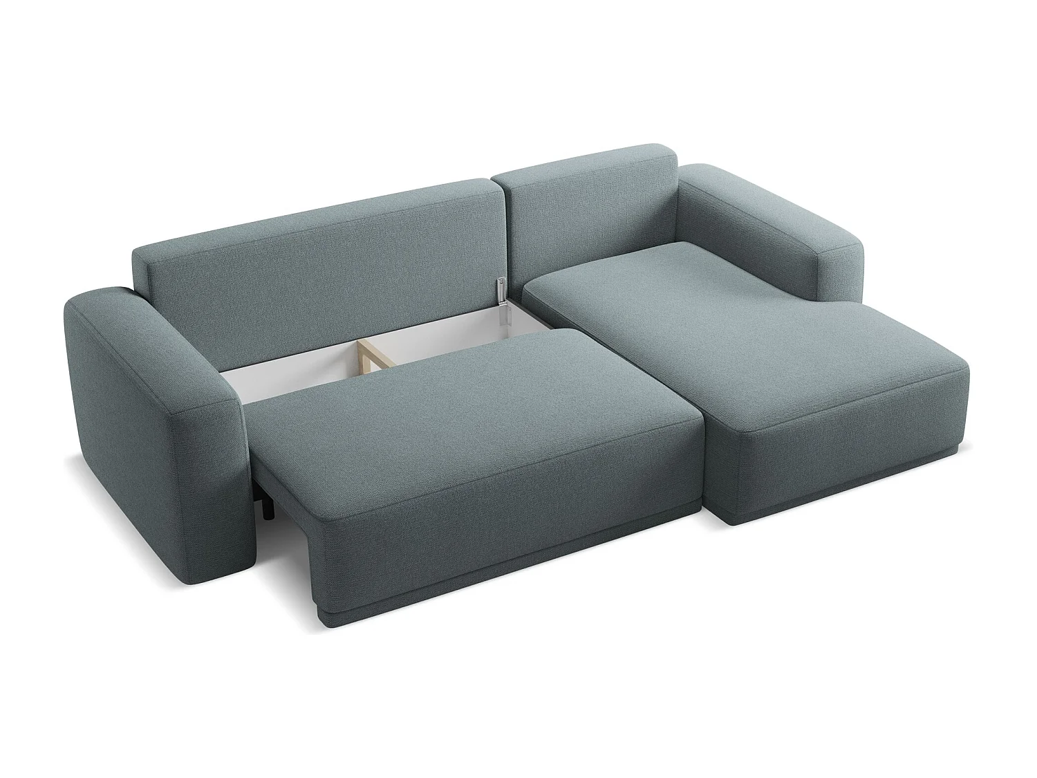 Hoekslaapbank rechts van jeans chenille stof - KAILA