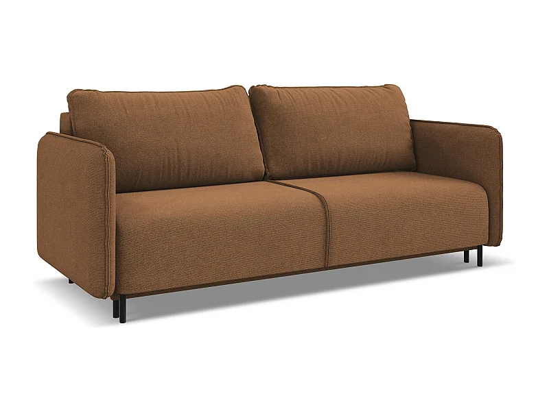 3-Sitzer Sofa mit Schlaffunktion - - Strukturstoff - Terrakotta - LUANA