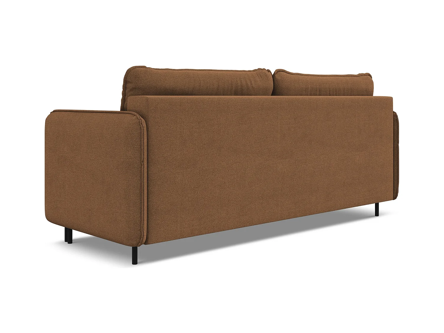 3-Sitzer Sofa mit Schlaffunktion - - Strukturstoff - Terrakotta - LUANA