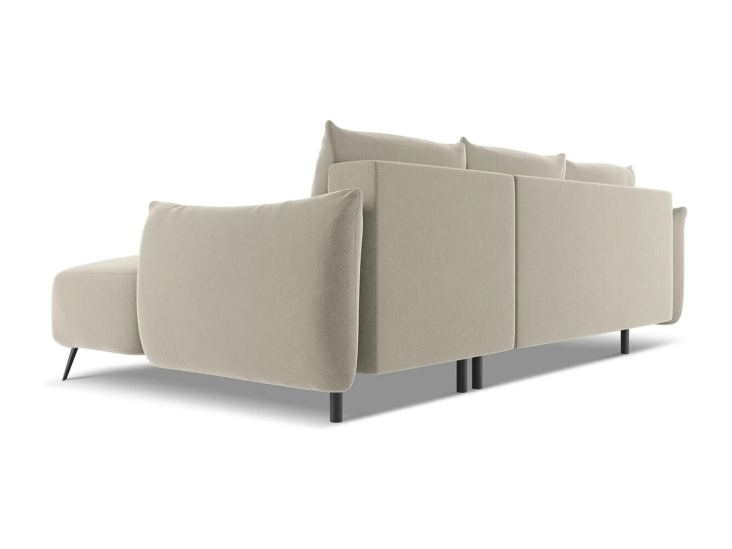 Ecksofa mit Schlaffunktion - Ecke Rechts - Samt - Perle - MALIE