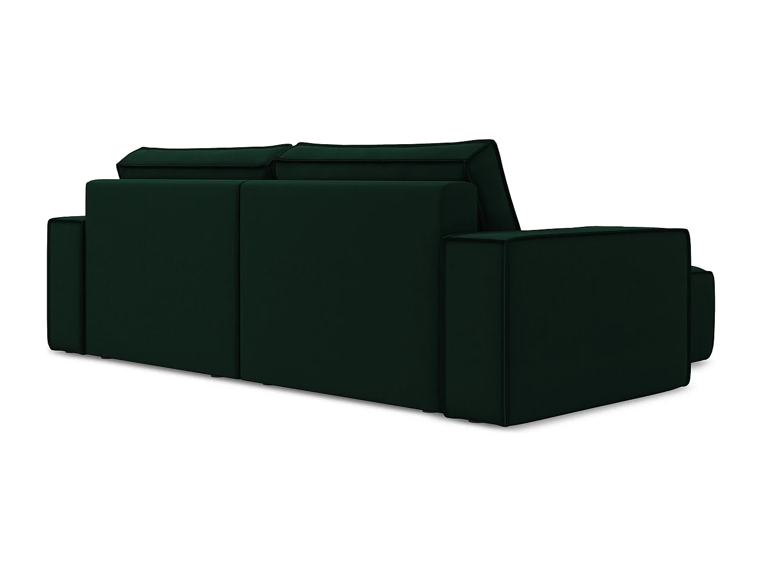 Canapé d’angle 2 places gauche convertible en velours - bouteille verte - KIMO