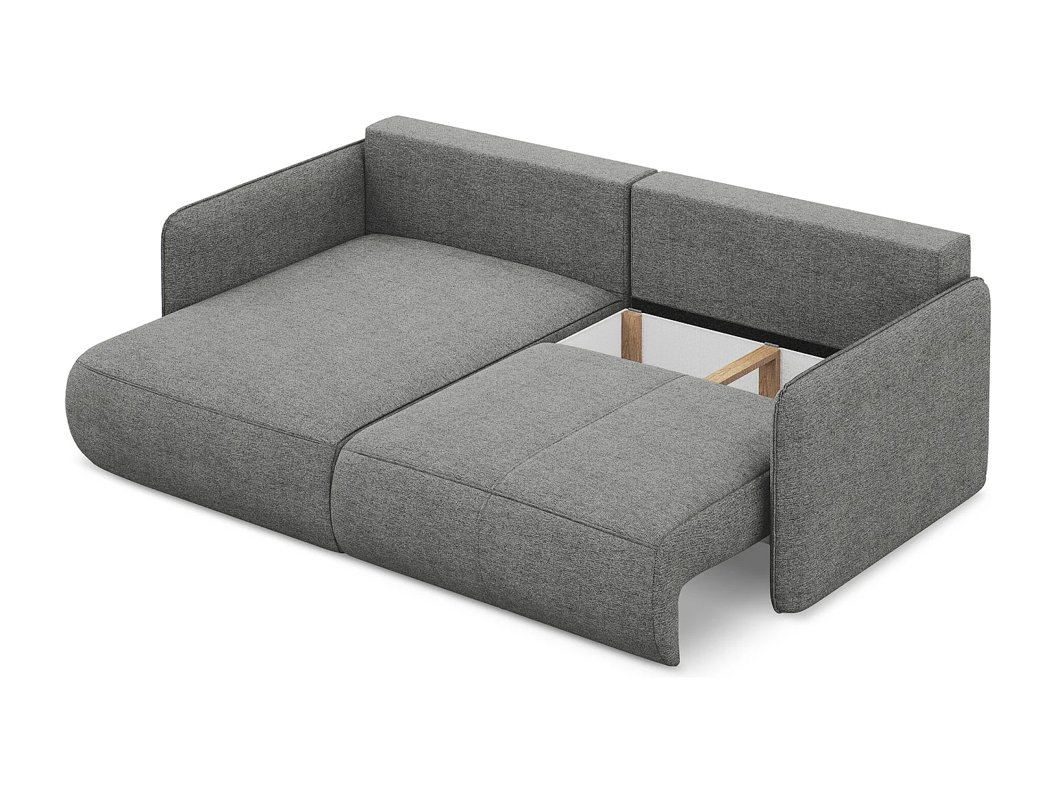 2,5-Sitzer Ecksofa mit Schlaffunktion - Ecke Links - Chenille - Elefant - NANEA